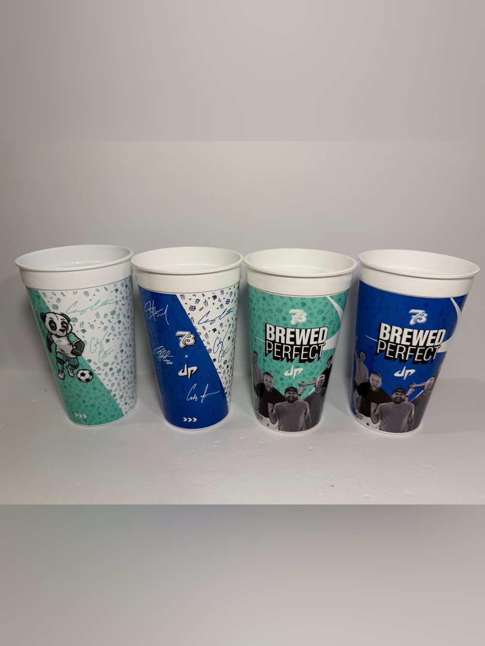 COMPLETE Set 7 Brew Dude Perfect Brewed Collectors All 4 Cups Panda Signatures